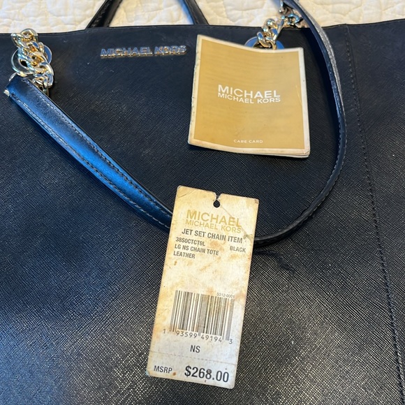 Michael Kors Jet Set Chain Leather Purse. Black with Chain Handles. - Picture 9 of 9